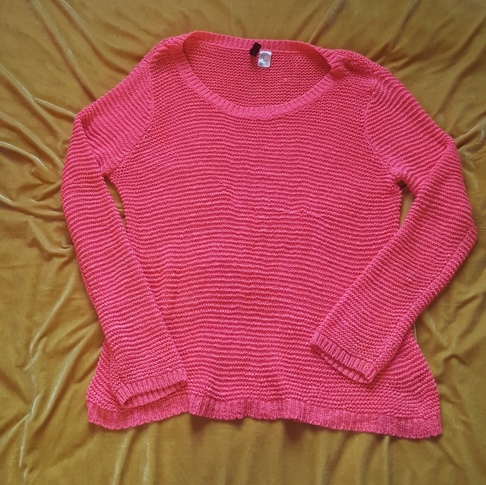 H&M neon pink slouchy sweater